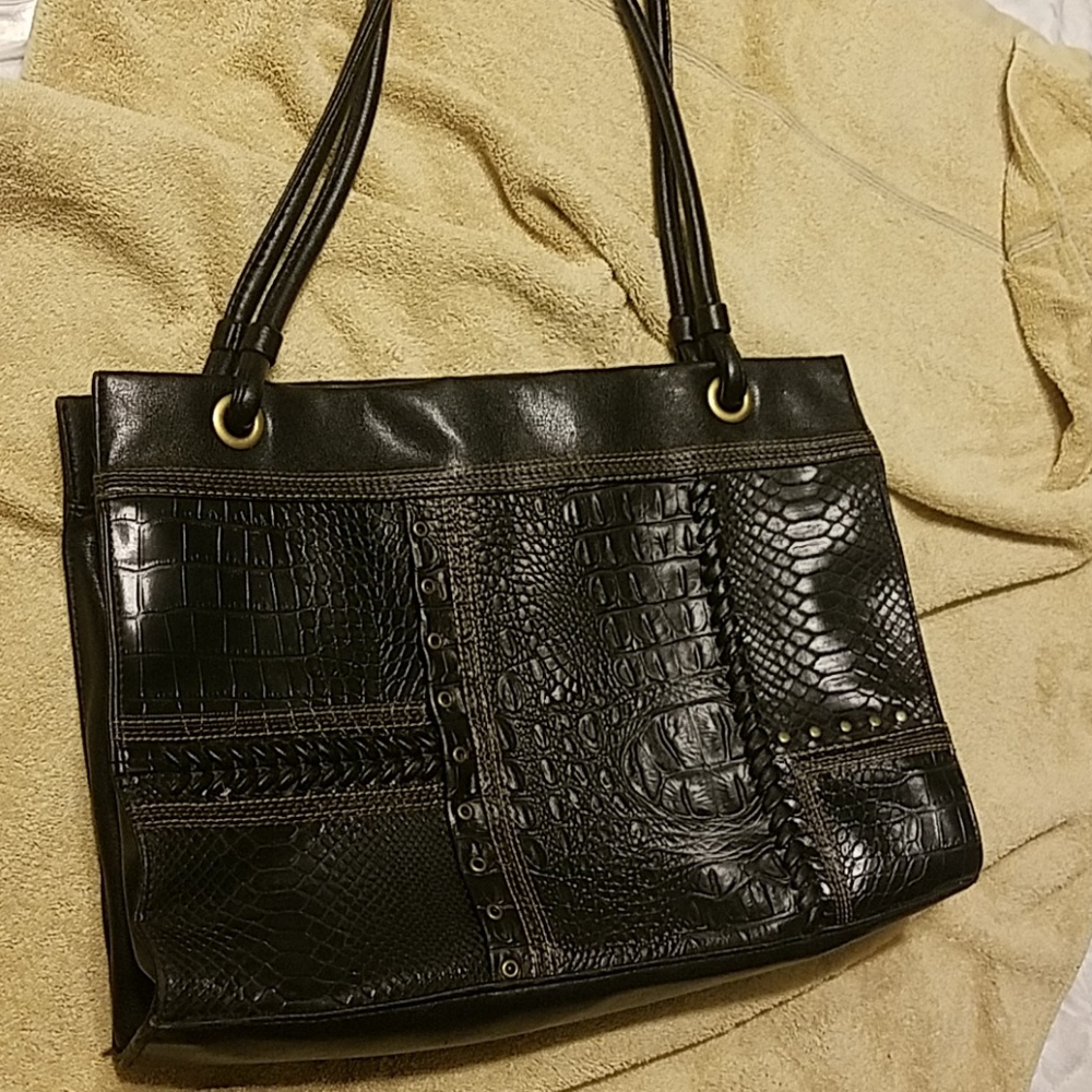 Black leather purse